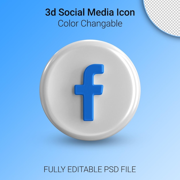 PSD 3d color changable social media icons