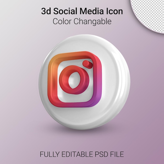 3d Color Changable Social Media Icons