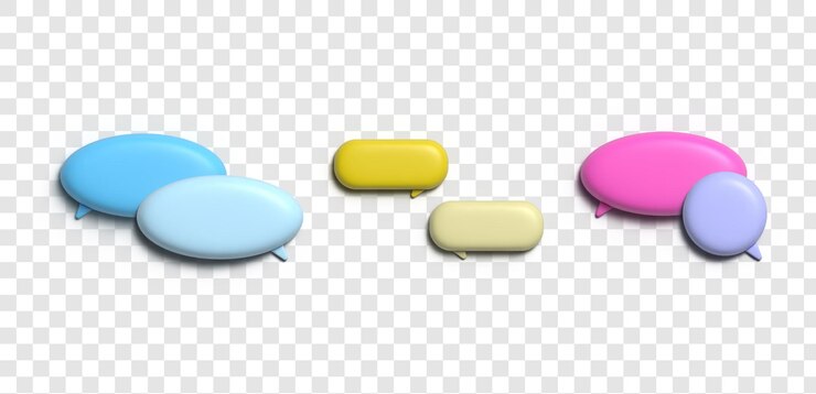 PSD 3d color empty chat bubbles messages