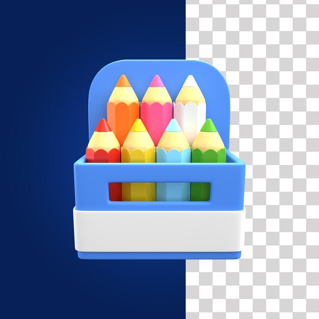 PSD illustrazione a matita a colori 3d