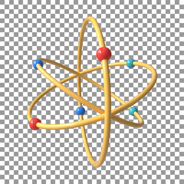 3d colorful atom structure rendering