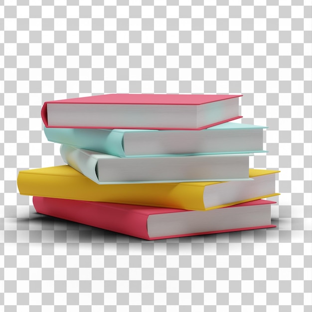 PSD 3d colorful books