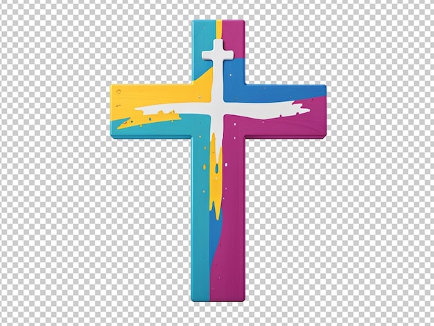 PSD 3d colorful christian cross