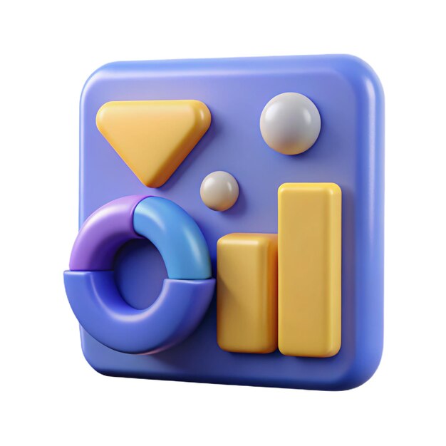 3D Colorful Data Chart Icon