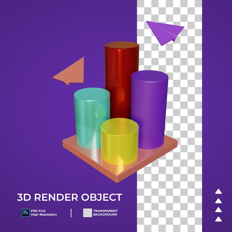 PSD 3d colorful diagram