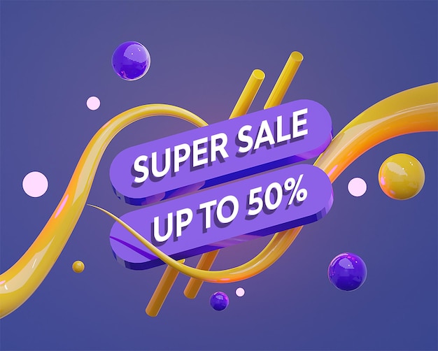 3d colorful discount promotion banner