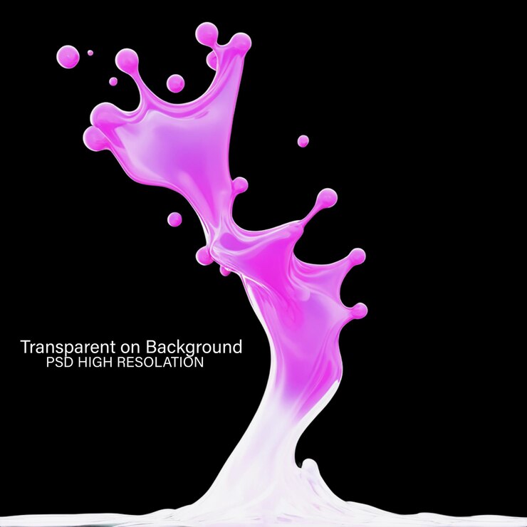 PSD 3d colorful holographic liquid on transparent background