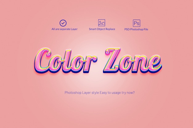 3d colorful photoshop layer style