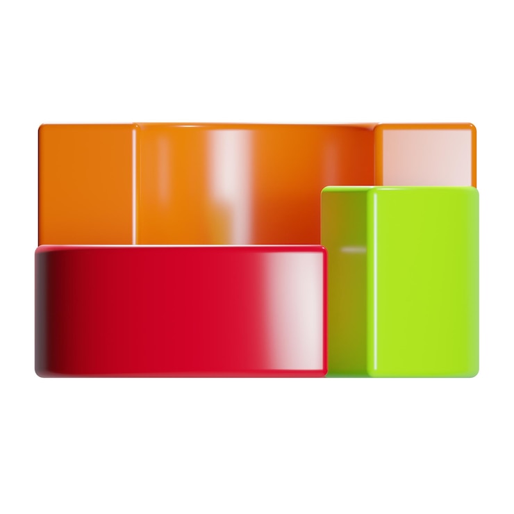 PSD a 3d colorful stack of pie chart icon