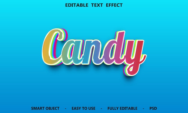 PSD 3d colorful text effect