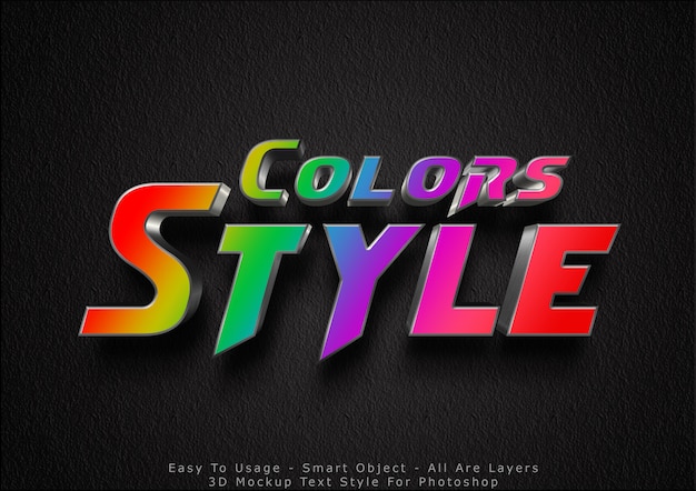 Эффект стиля текста макета цветов 3d
