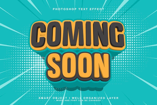 3d coming soon editable text effect mockup template