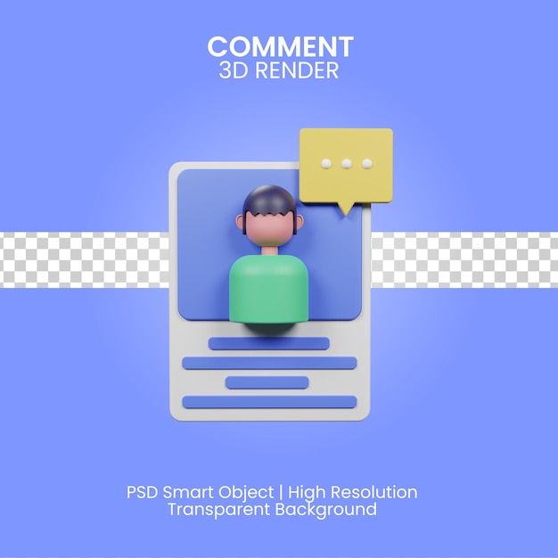 3d commentaar illustratie geïsoleerd