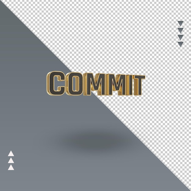 PSD 3d commit black gold icon rendering left view