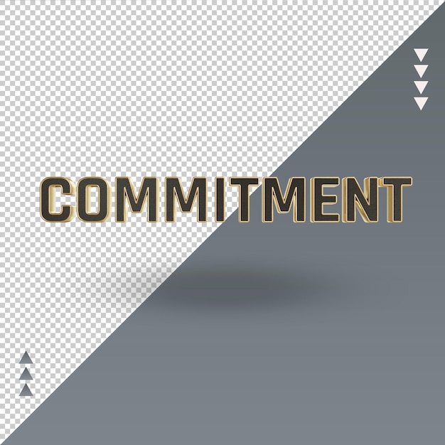 PSD 3d commitment black gold icon rendering front view