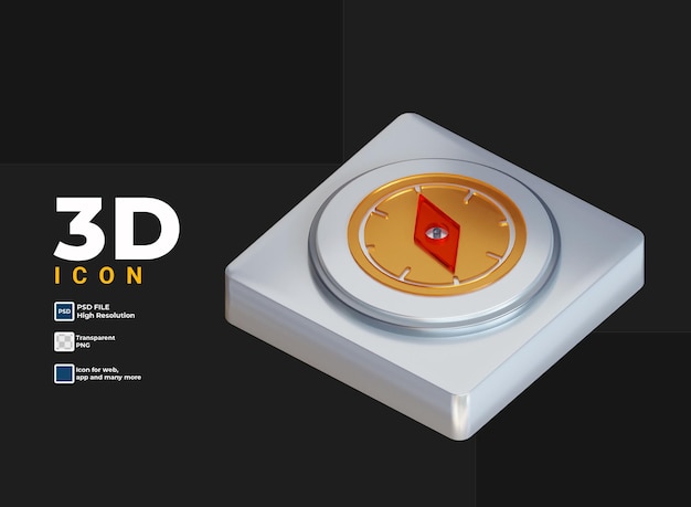 PSD 3d compass icon