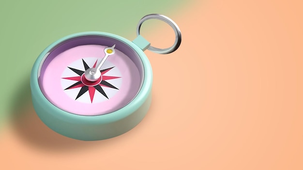 PSD 3d compass pastel color