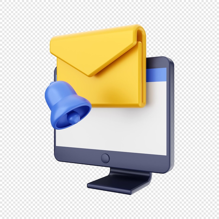 PSD 3d computer function email notification