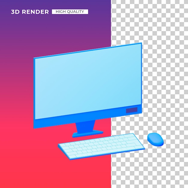 3D 컴퓨터 아이콘 개념