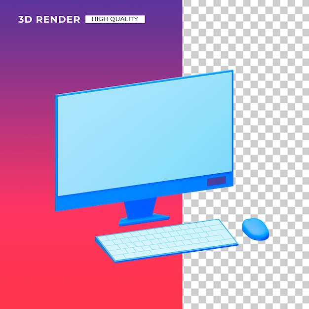 Концепция иконки 3D компьютера
