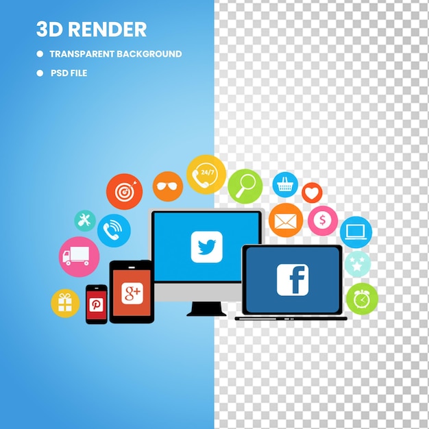 PSD 3d computer illustration