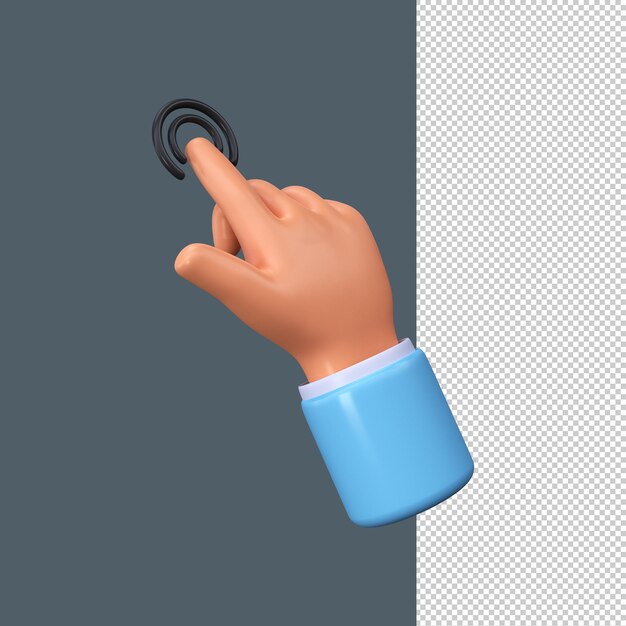 PSD 3d computer mouse cursor pointer icon clicking the cursor with your hand