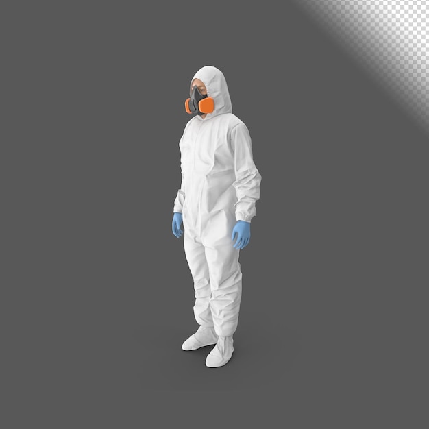 PSD 3d-concept render van hazmat worker