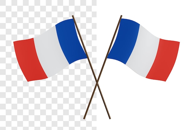 PSD 3d concept rendering of french flag isolated