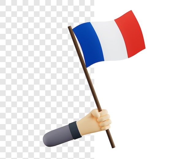 分離されたフランス国旗の3dコンセプトレンダリング