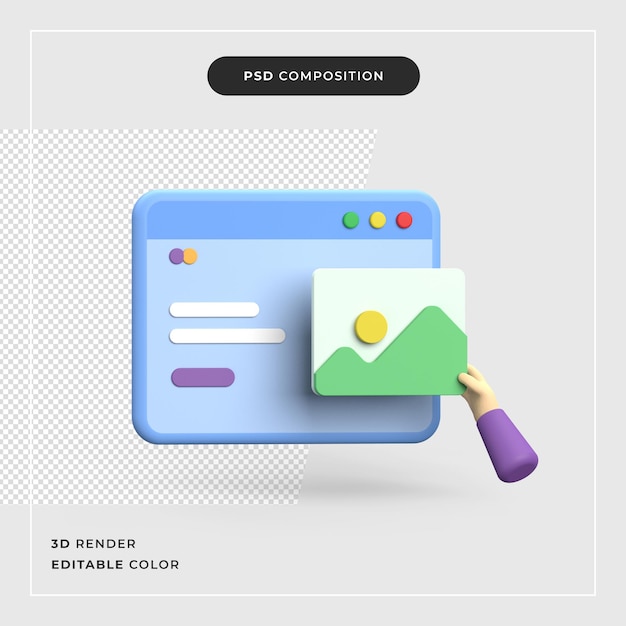 3D-concept voor het maken van websites