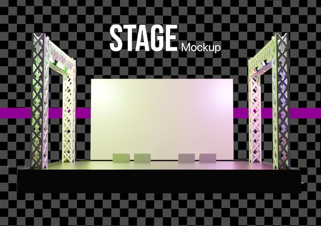 3Dコンサートステージ ライトと背景