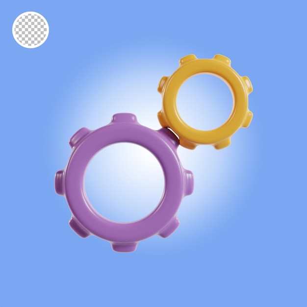 PSD 3d configuration object icon illustration