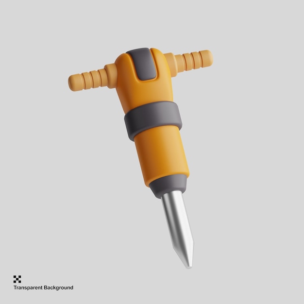 PSD 3d constructie jackhammer tool illustratie