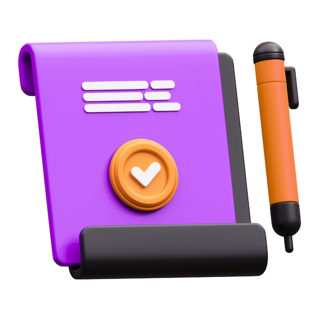 PSD 3d contract form icon