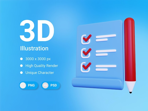 PSD 3d-controlelijstpictogram