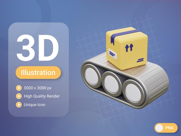 3d значок конвейерной ленты