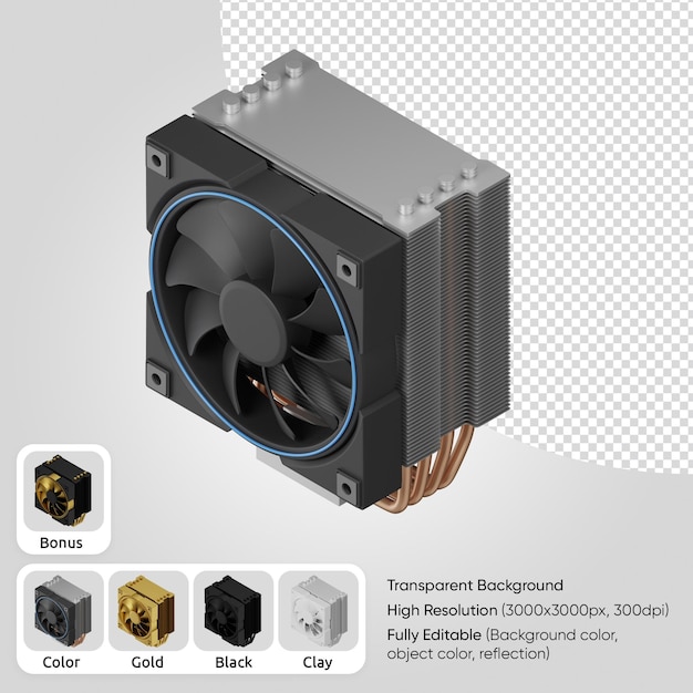 PSD raffreddatore 3d con radiatore