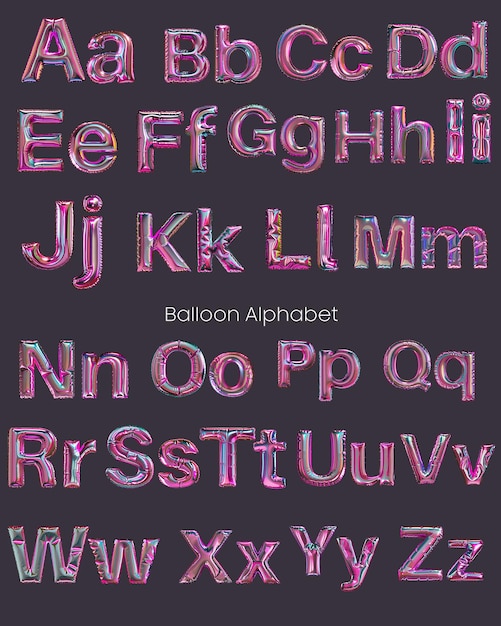 3D Cooper opblaasbare ballonnen letters PSD transparant