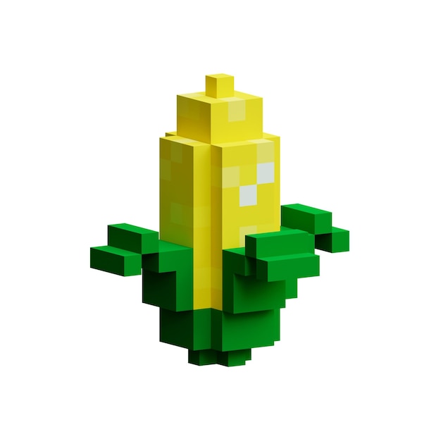 3d corn png pixelated corn icon pixel vegetables png pack retro game assets voxel food icons