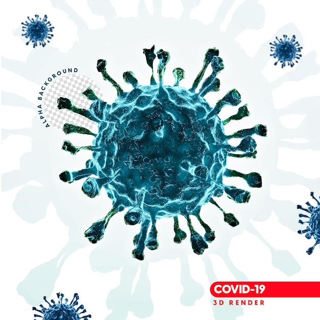 PSD 3d коронавирус изолирован для композиции