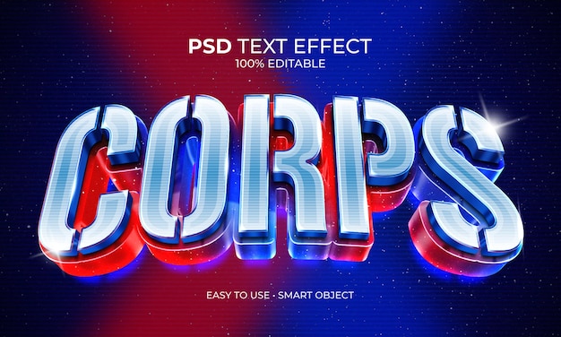 3d corps tekst effect