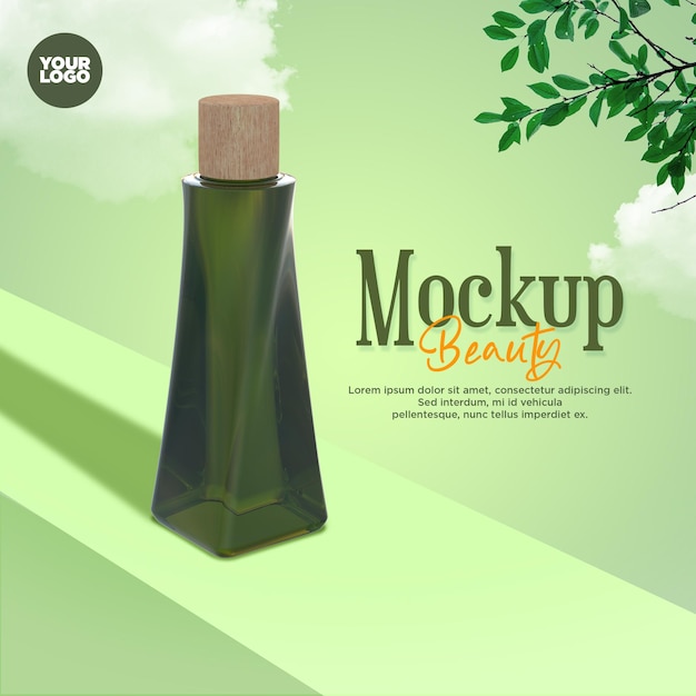 3d cosmetic eco mockup packaging design