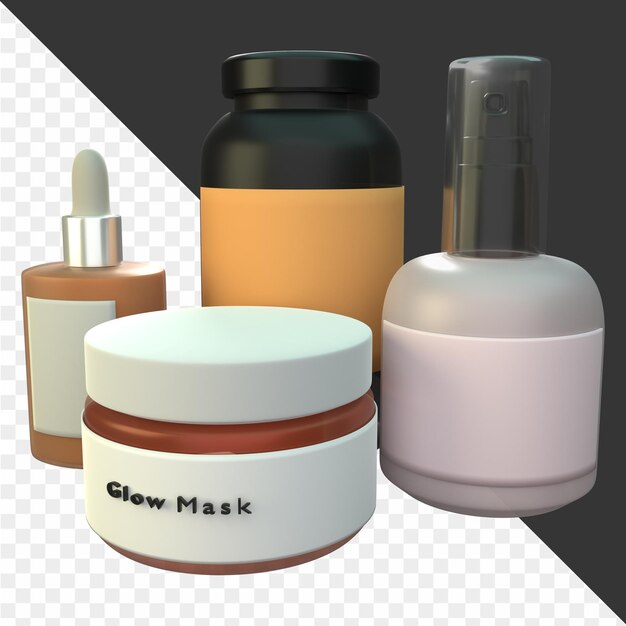 3d cosmetic illustrations