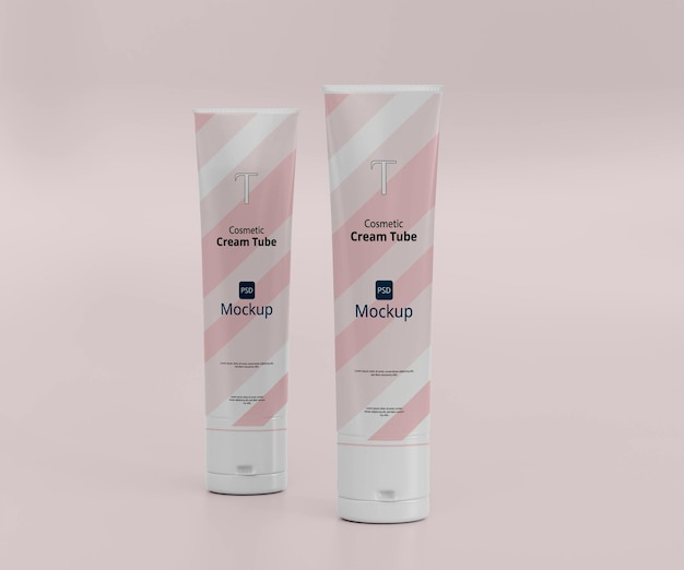 PSD 3d cosmetic tube and box mockup