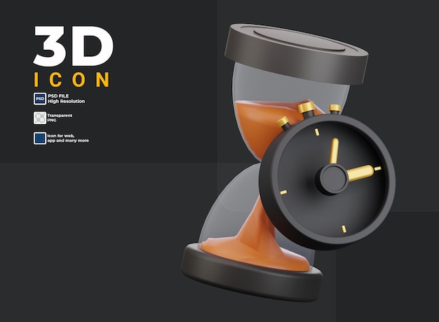 3d countdown timer icon