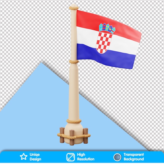 3d country flag croatia flag