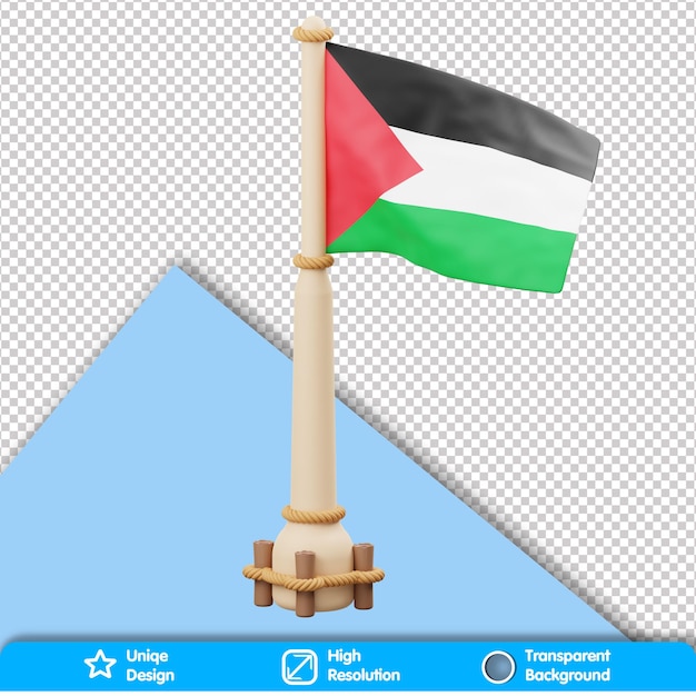 3d country flag palestine flag