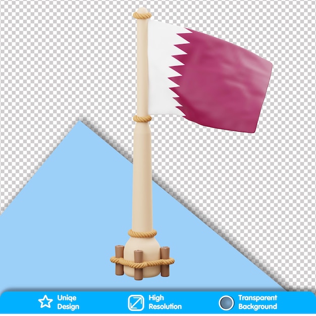 3d country flag qatar flag