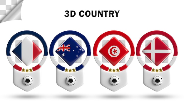 PSD 3 d の国チーム サッカー