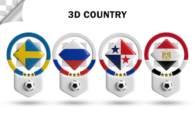 PSD 3 d の国チーム サッカー